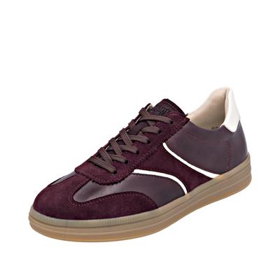 Sneaker REMONTE, Damen, Gr. 39, Textil, braun (bordeaux), Leder, Lederimitat, Schuhe Sneaker, Schnürschuh, Halbschuh, Freizeitsneaker im Streetwear-Look