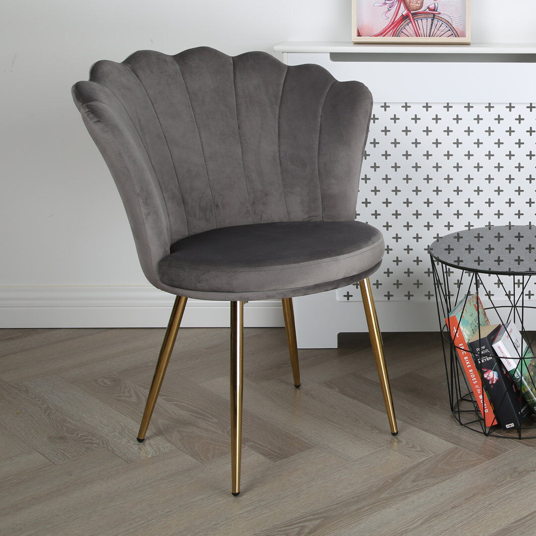 Fairmont Park Daisy - Velvet Chair with Back-Rest Grey 84cm H X 69cm W X 63cm D