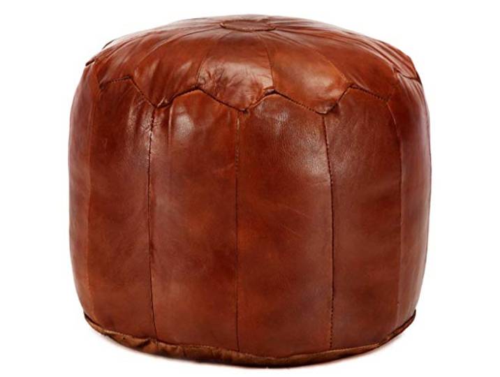 vidaXL Pouf Hellbraun 40 x 35 cm Echtes Ziegenleder