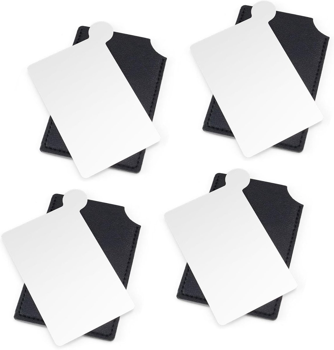 Set van 4 RVS Mini Pocket Spiegels - Compacte en Lichtgewicht Spiegels voor Reizen en Thuisgebruik