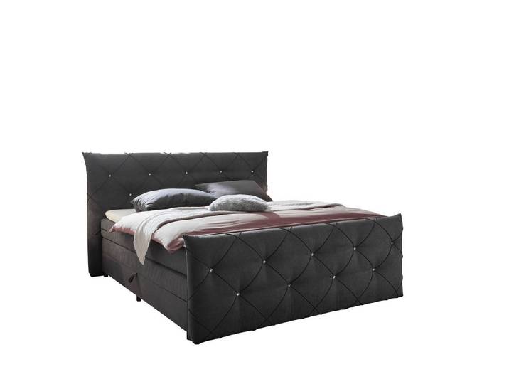 freiraum Boxspringbett Villano, Liegefläche 180x200cm, in Anthrazit - 231x203x114 (LxBxH)