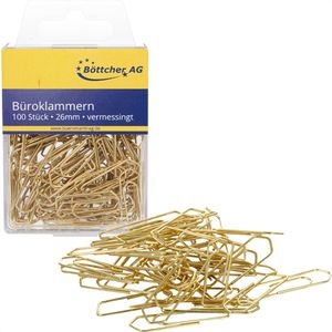 Böttcher-AG Büroklammern 26mm, gold, Messing, 100 Stück