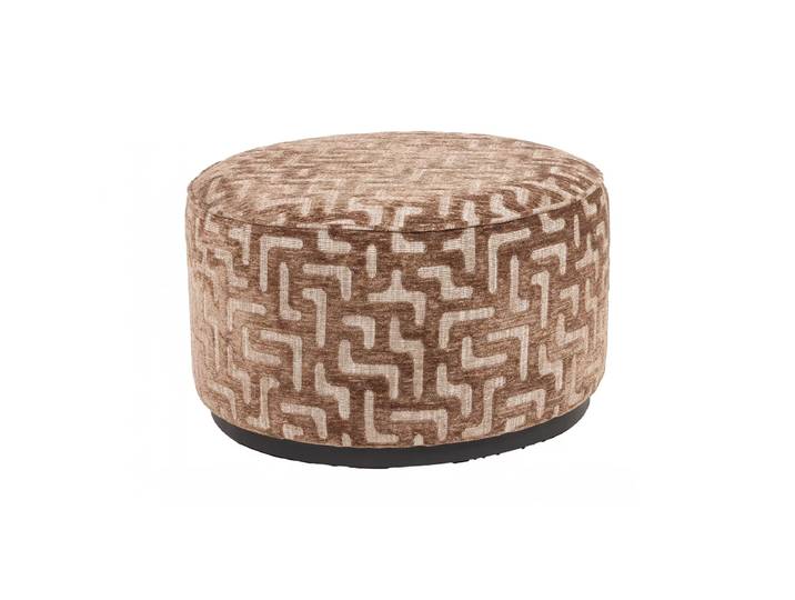 Richmond Poef Lexie Labyrinth, Ø70cm - Bruin