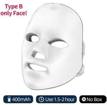 Uplift Essentials Wireless 7 Color LED Face And Neck Beauty Mask Photon Therapy Skin Tightening And Rejuvenation Device type B 400mah