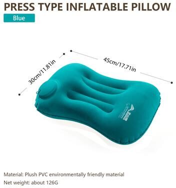 Uplift Treasures Ultralight Inflatable Camping Pillow For Travel And Hiking blue