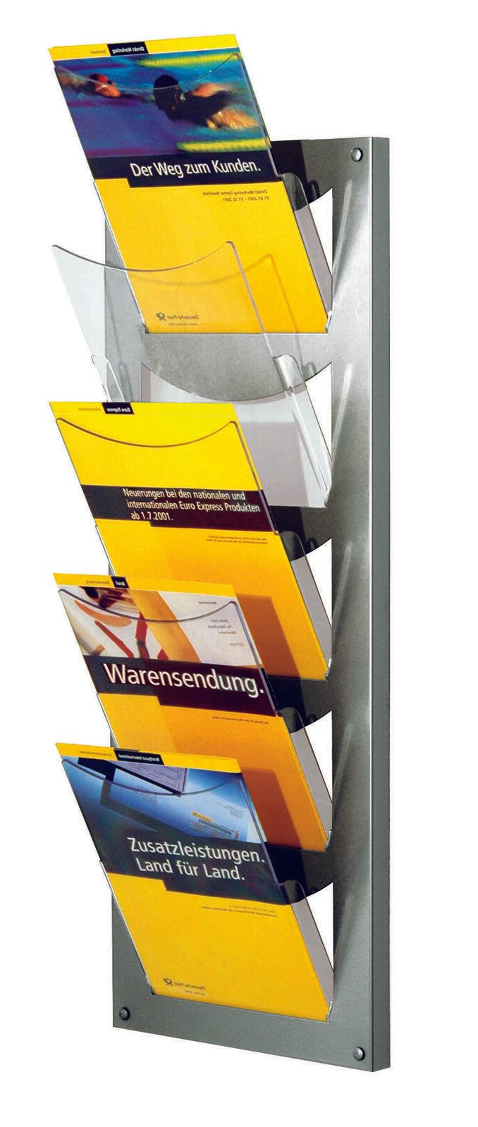 Kerkmann Wandprospekthalter DIN A4 5-Fach alusilber 43639814