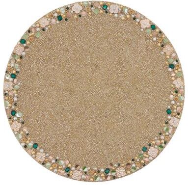 Saro Lifestyle Jeweled Beaded Holiday Placemats (Set of 4) - Decorative Christmas Placemats for Holiday Entertaining