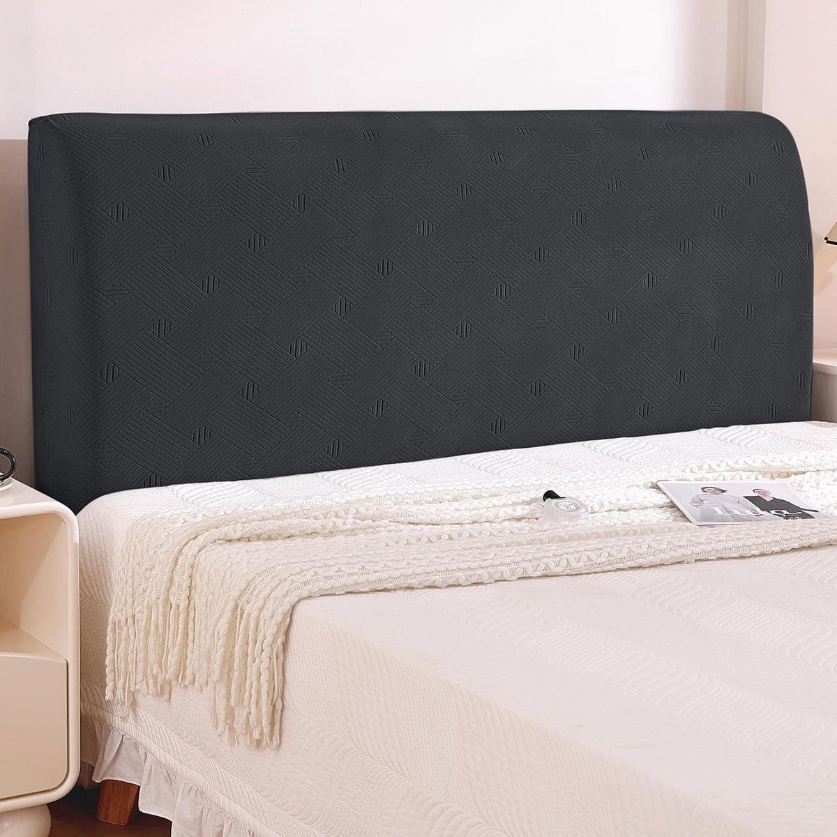Hoofdbordhoes van stretchy stof voor bescherming en decoratie van je bed