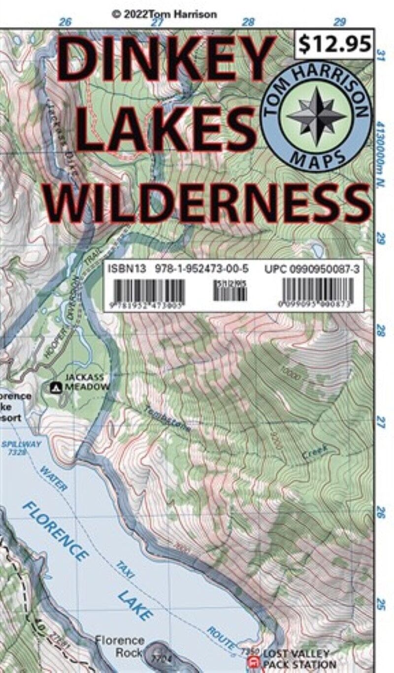Dinkey Lakes Wilderness, carte des sentiers de Californie   Tom Harrison Maps