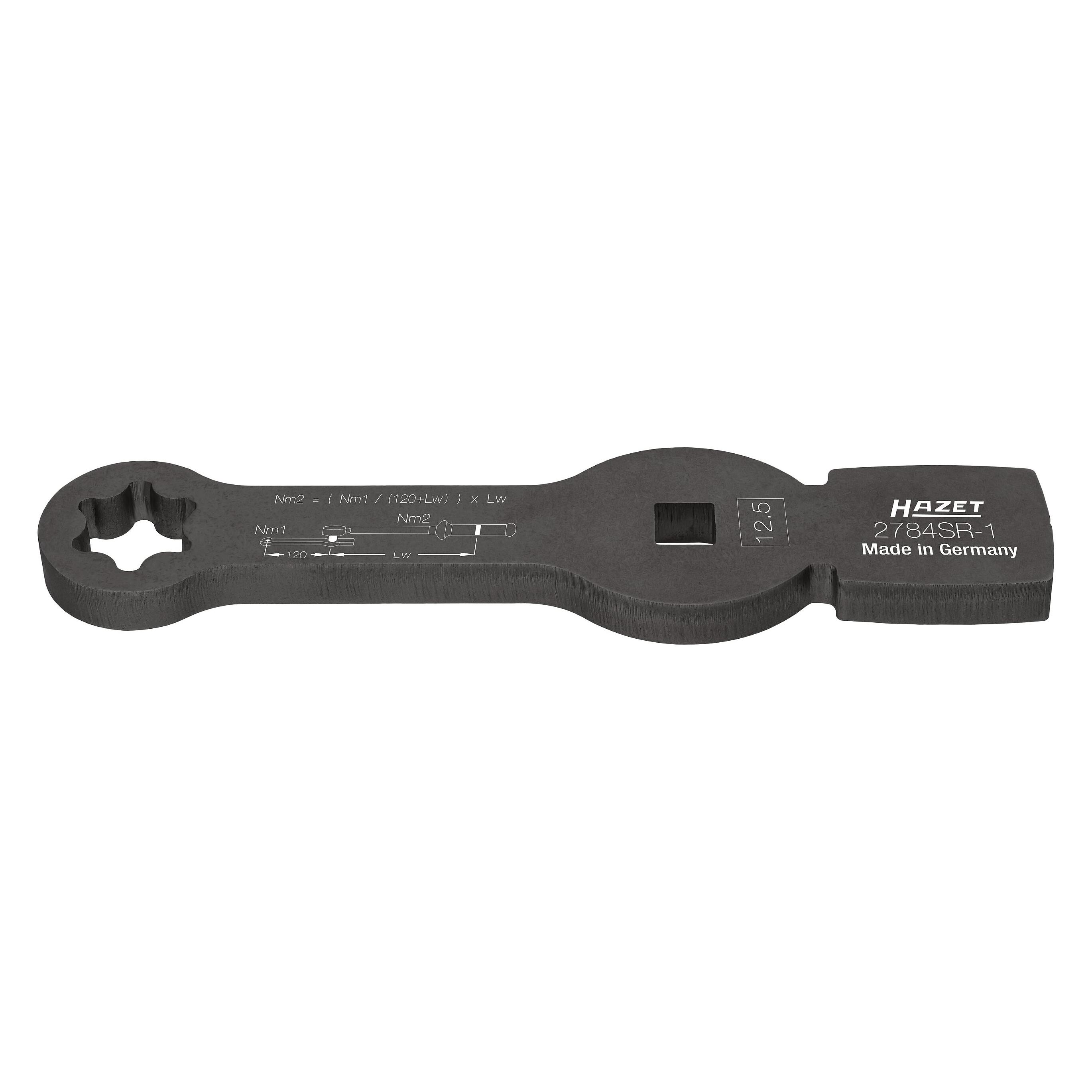 Hazet Schlag-Ringschlüssel Sonderprofil mit 2 Schlagflächen 2784SR-1 Vierkant12,5 mm (1/2 Zol... (2784SR-1)