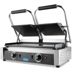 Kontaktgrill - Glatt - Doppelte Grillplatte - 2 x 22cm -. Maxima