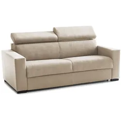 Dmora Schlafsofa Aisha, 3-Sitzer-Sofa, 100% Made in Italy, Wohnzimmersofa mit drehbarer Öffnung, Cm 200x95h85, Beige