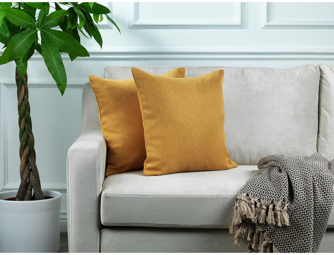 Lilijan Home & Curtain Indoor / Outdoor Rectangular Lumbar Pillow Cover - 1 Pc Yellow 60 x 60cm