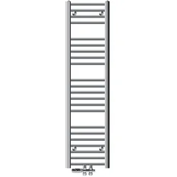 LuxeBath ECD Germany Badheizkörper 300x1400 mm Chrom | Mittelanschluss, gerade, Thermostat, Durchgang Boden