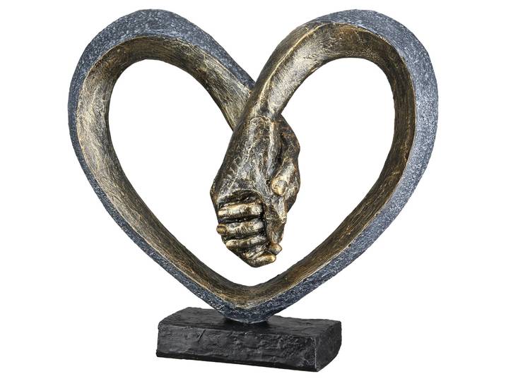 Skulptur GILDE Skulptur Hand in Hand , gold (bronzefarben), B:26cm H:24,5cm T:10cm, Kunstharz, Dekofiguren, Skulptur