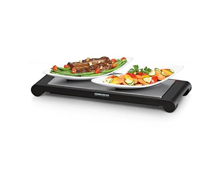 ROMMELSBACHER WPS 857 mobile Wärmespeicherplatte (kabellose Verwendung als Warmhalteplatte, Qualität Made in Germany, in nur 8 min auf 120°C, Wärmeabgabe bis 60 min, 850 W) Edelstahl