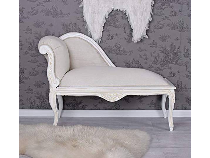 Polsterbank Sofa Barock Recamiere Kanapee Beige Shabby Sitzbank Polsterhocker cat508b01 Palazzo Exklusiv