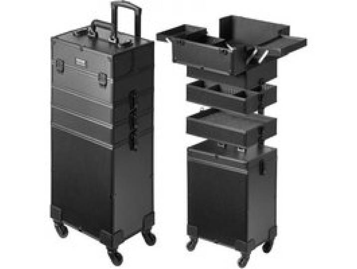 VEVOR Kosmetikkoffer mit wärmeisolierender Schicht Make Up Tasche aus MDF-Platte + Aluminiumrahmen robust und verschleißfest Schminkkoffer Schminktasche Kosmetikbeutel Make-up-Organizer 353x253x745mm