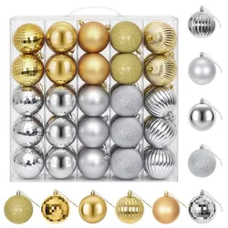 vidaXL Weihnachtskugelset 50 stk. Silber und Gold 8 cm Polystyrol 42050680