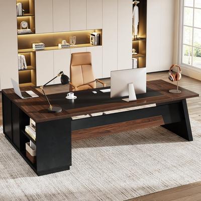 YUZHOU 78.7-Inch L-Shaped Executive Desk Computer Desk with File Cabinet