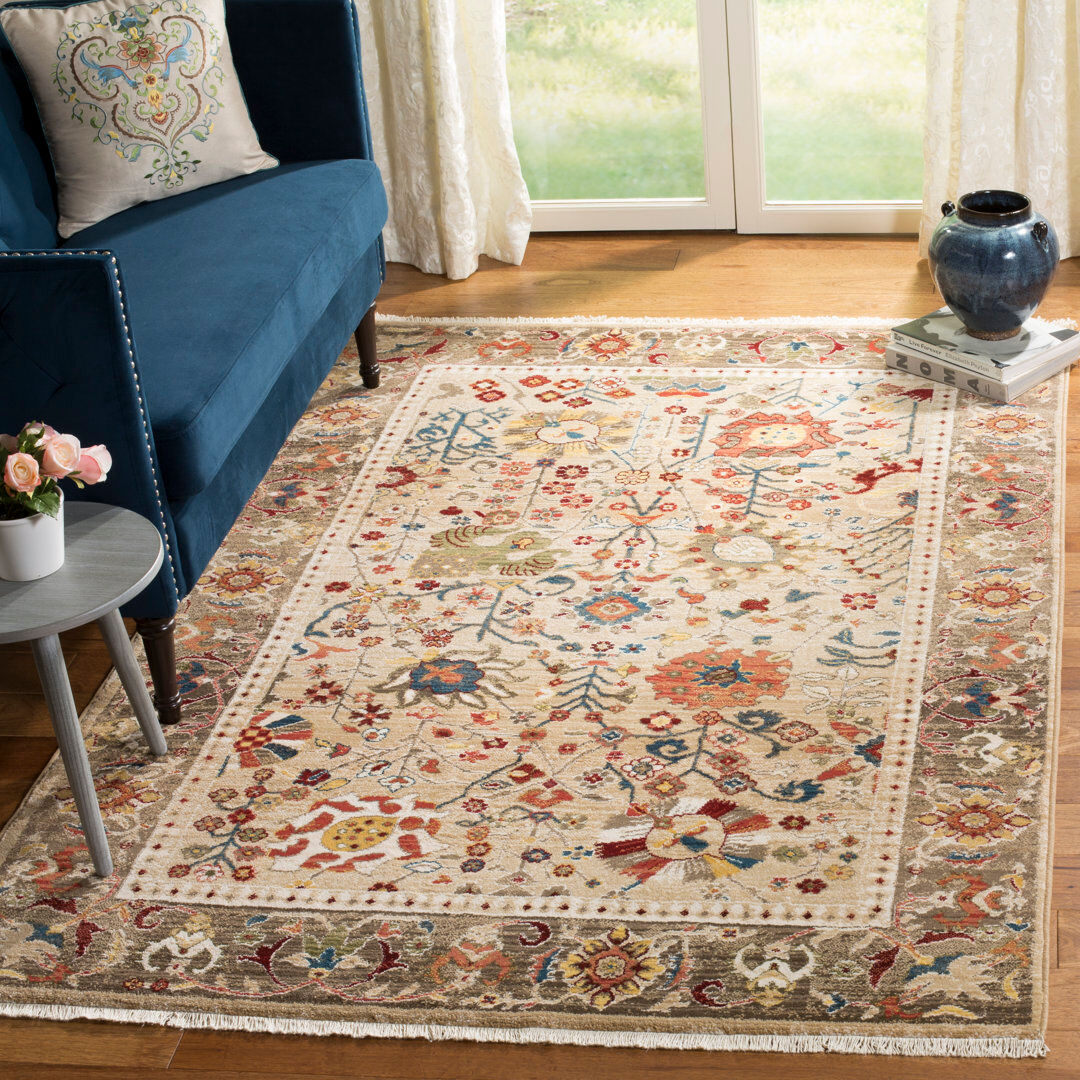 Langley Street Vintage Look Area Rug Beige Rectangle 155 x 226cm