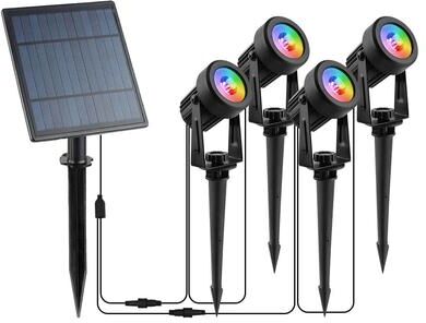Uplift Picks RGB Solar Landscape Lights For Colorful Garden Yard Outdoor Accent Lighting rgb (4 Pcs)