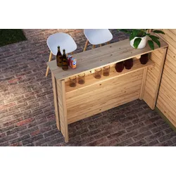 Karibu Holzbar für Gartenpartys - 28 mm naturbelassen