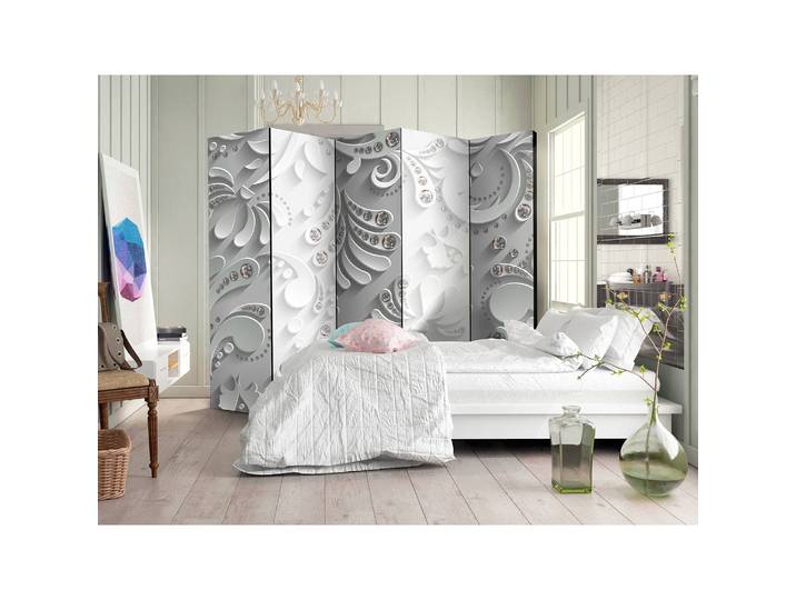 Paravent Flowers in Crystals Polaire Gris 225 x 172 x 3cm