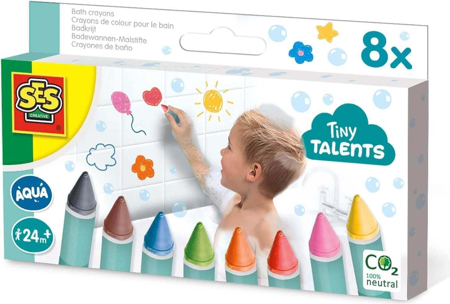 SES Creative Tiny Talents Badmalstiftjes - 8 kleuren, meerkleurig