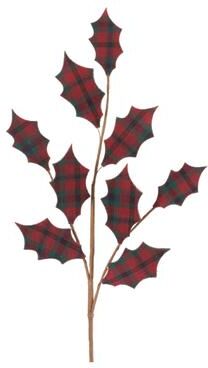 Plaid Holly Leaf Spray (Set of 4) by Melrose in Red Green (Size ONE SIZE)
