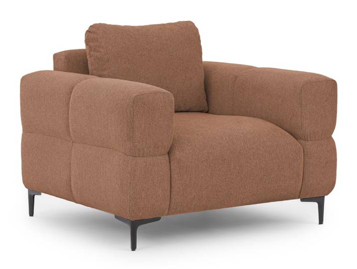 Fauteuil en tissu structuré terra cuite 102x97x80 cm