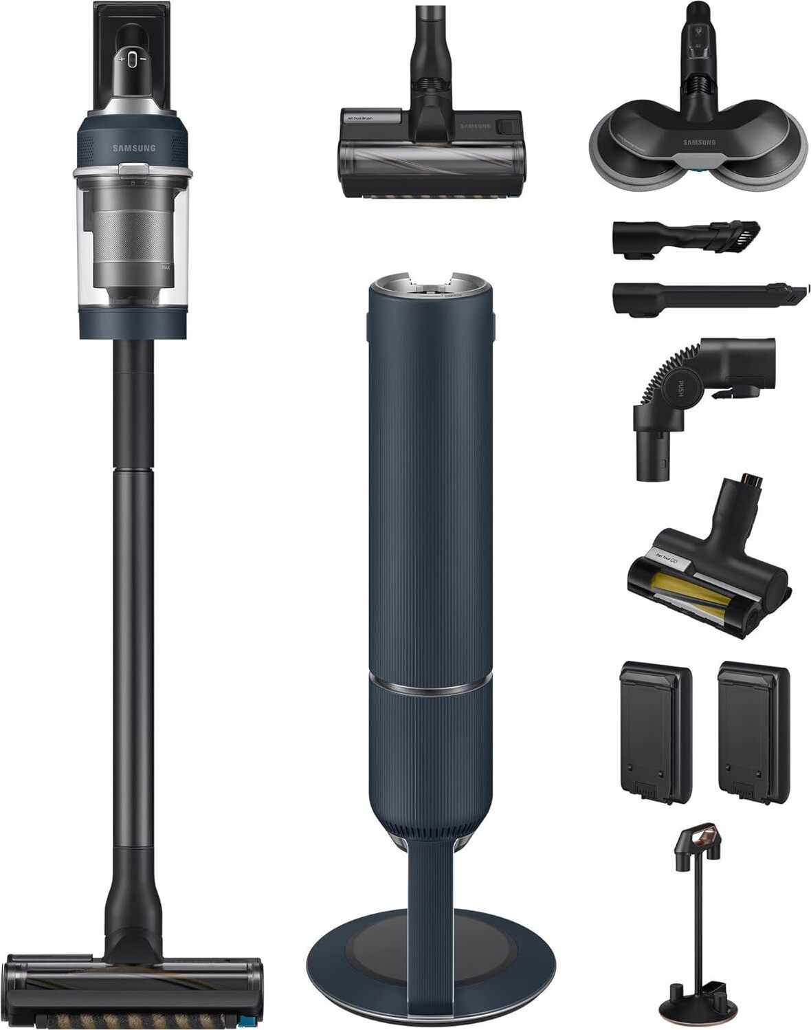 Samsung Bespoke Jet pro extra, Stabstaubsauger, Beutellos, Blau, 2 l, Trocken, HEPA
