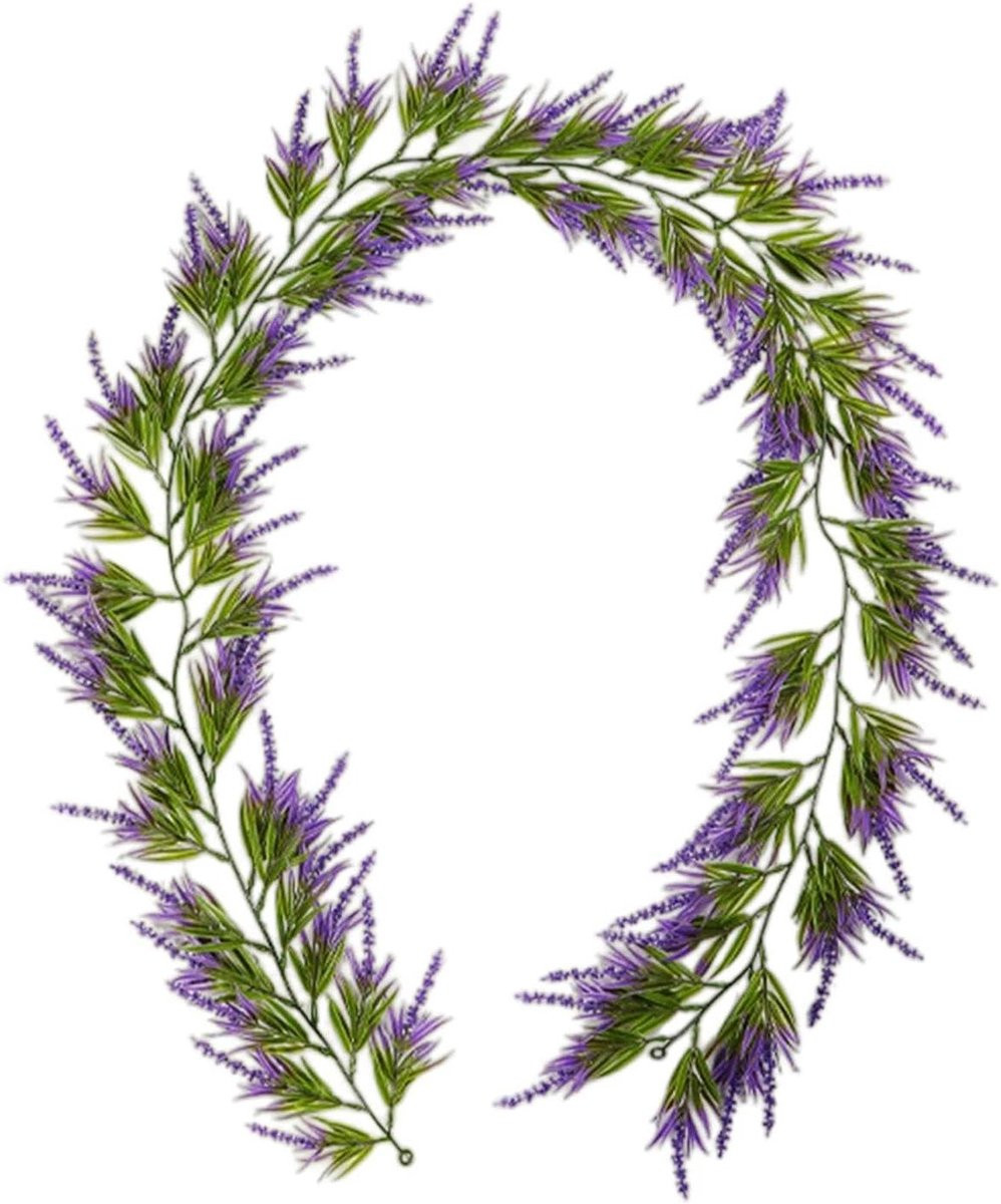 Paarse kunstplant bloemenslinger van 180 cm voor decoratie