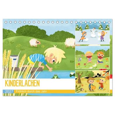 KINDERLACHEN - Fröhlich durch das Jahr - Ein Kinderkalender (Tischkalender 2027 DIN A5 quer), CALVENDO Monatskalender