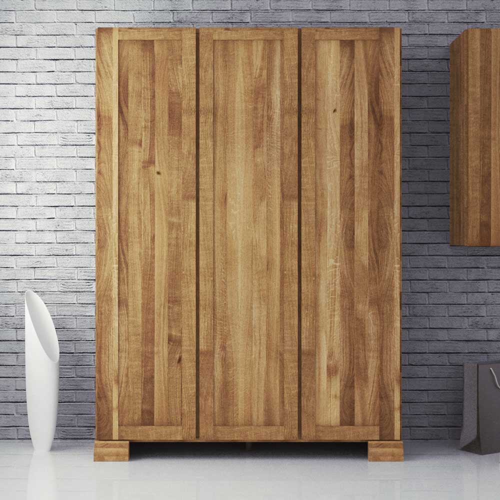 Pharao24.de Schlafzimmer Kleiderschrank aus Wildeiche Massivholz 3 Türen