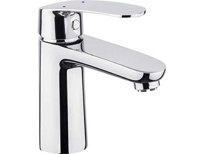 Cornat Waschtischarmatur Belmont – Wasserhahn fürs Bad – verchromt Mit Zug-Ablaufgarnitur – klare Linienführung – komfortable Bedienung – stabile Ausführung – einfache Montage