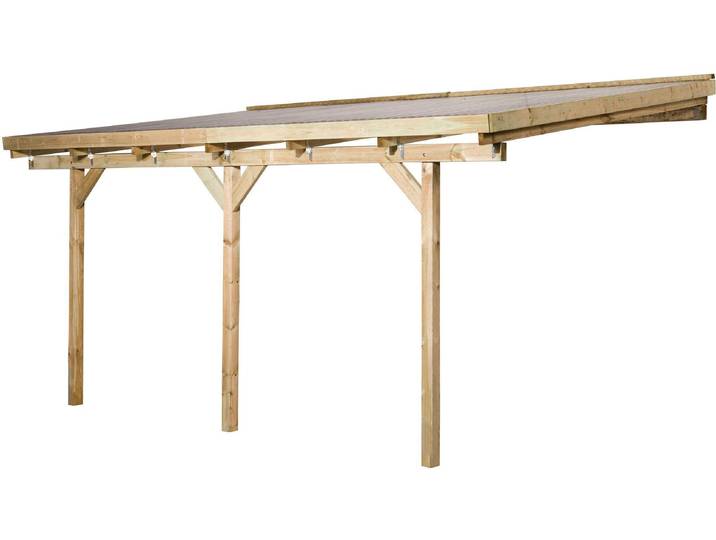 Terrassendach WEKA 671, verschiedene Größen , braun (kdi), B:424cm T:306cm, Kunststoff, Massivholz, Terrassenüberdachungen, Terrassendach, Pfostenstärke 90 mm