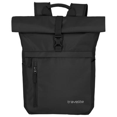 Freizeitrucksack TRAVELITE "BASICS Rollup Rucksack", Gr. B/H/T: 37cm x 60cm x 16cm, schwarz, Polyester, unifarben, Rucksäcke Freizeitrucksack, mit variablem Rollup-Verschluss