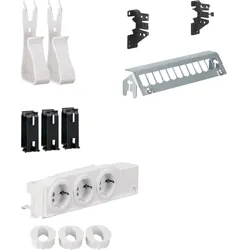 Hager UM00M2 Multimedia Kit,univers,m.3xSteckdose,12xPatchPanel ohneRJ45,Geräte-u.Kabelhalter