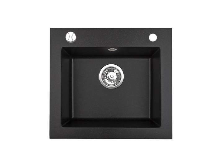 manestein Granitspüle MANESTEIN Granitspüle Argo rechteckig 48,5 x 44 cm mit Siphon Graphit