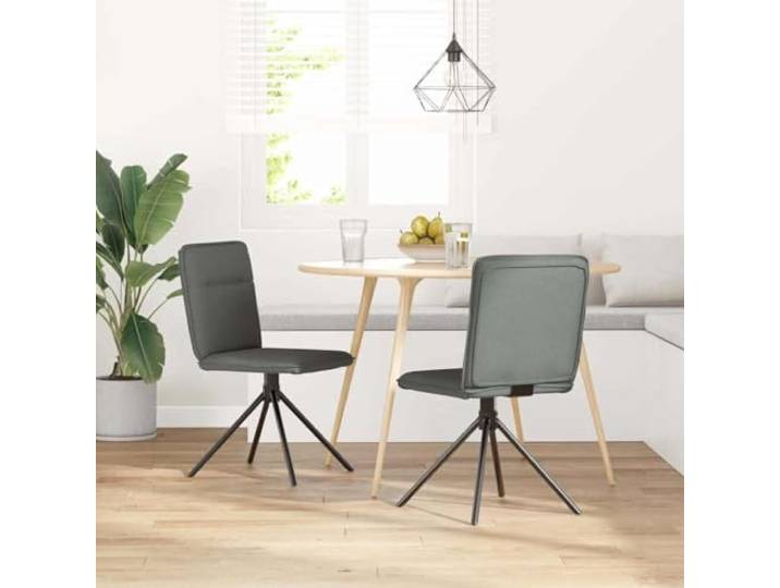 HKLGBVCR Esszimmerstühle, dunkelgrau, Stoff, drehbar, 2 Stück Rahmen aus Metall und Sperrholz, dicker Schaumstoff, atmungsaktives Polyestergewebe, 360 Grad drehbar, Esszimmer