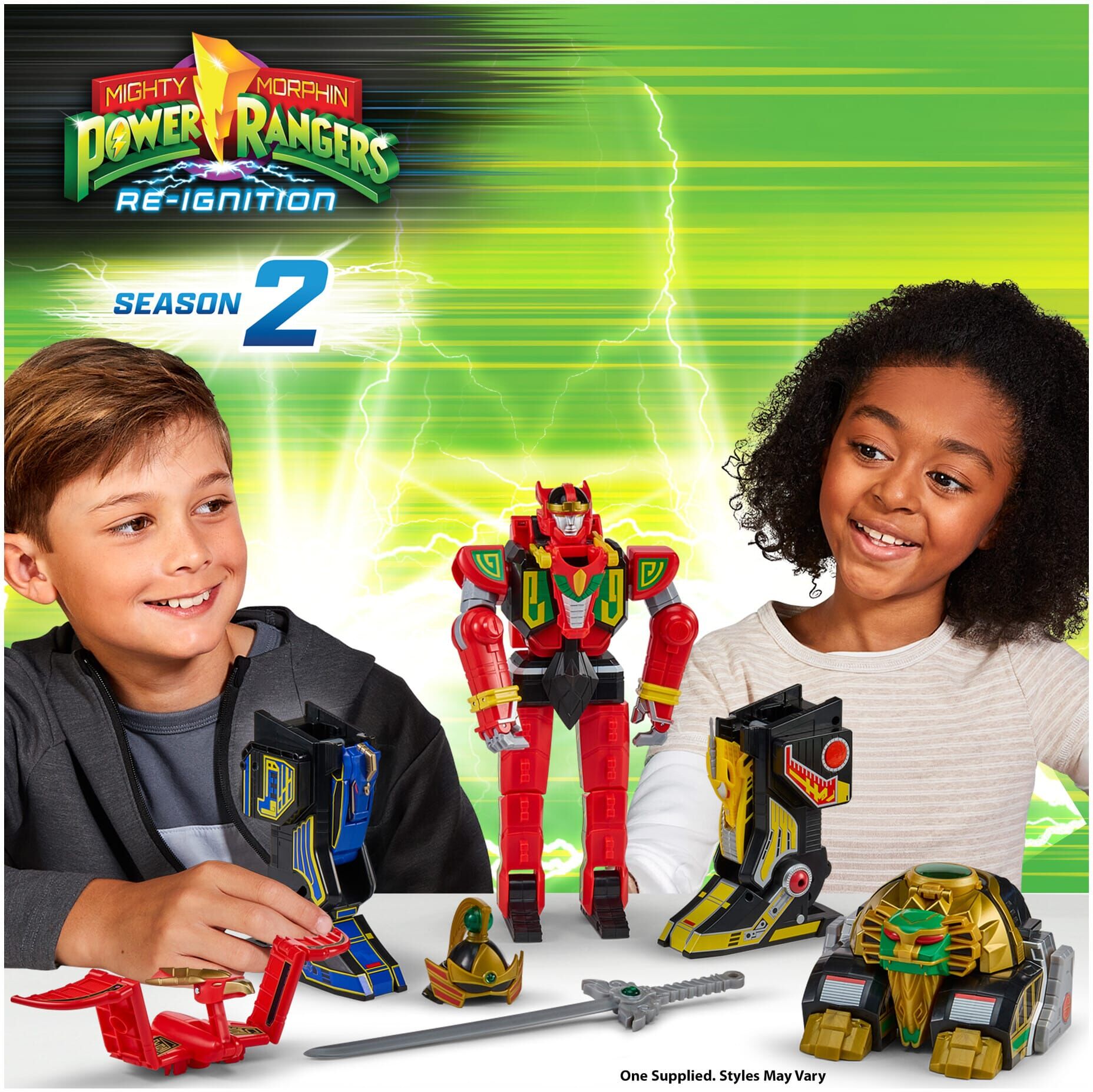 Power Rangers Mighty Morphin Combinable Thunderzord Unicorn by Playmates Toys - Blue, Black & Gold - Ages 6 and Up