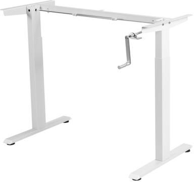 Costway Hand Crank Sit to Stand Desk Frame Height Adjustable Standing Base-White