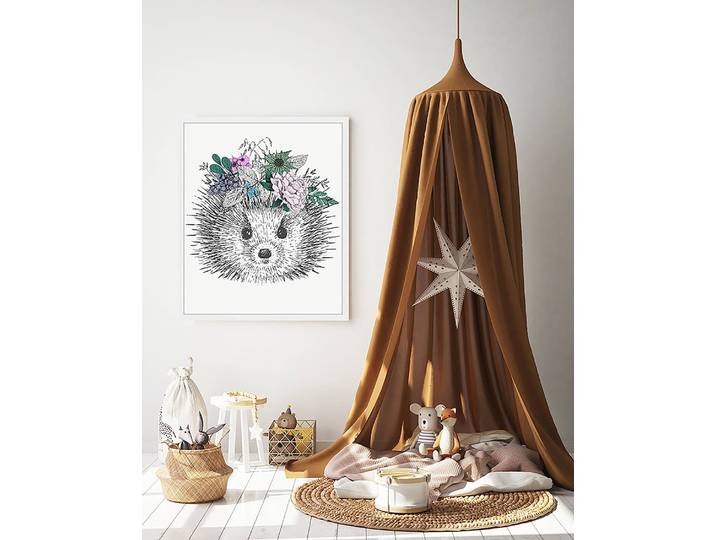 Tableau déco Hedgehog 53 x 63cm Multicolore