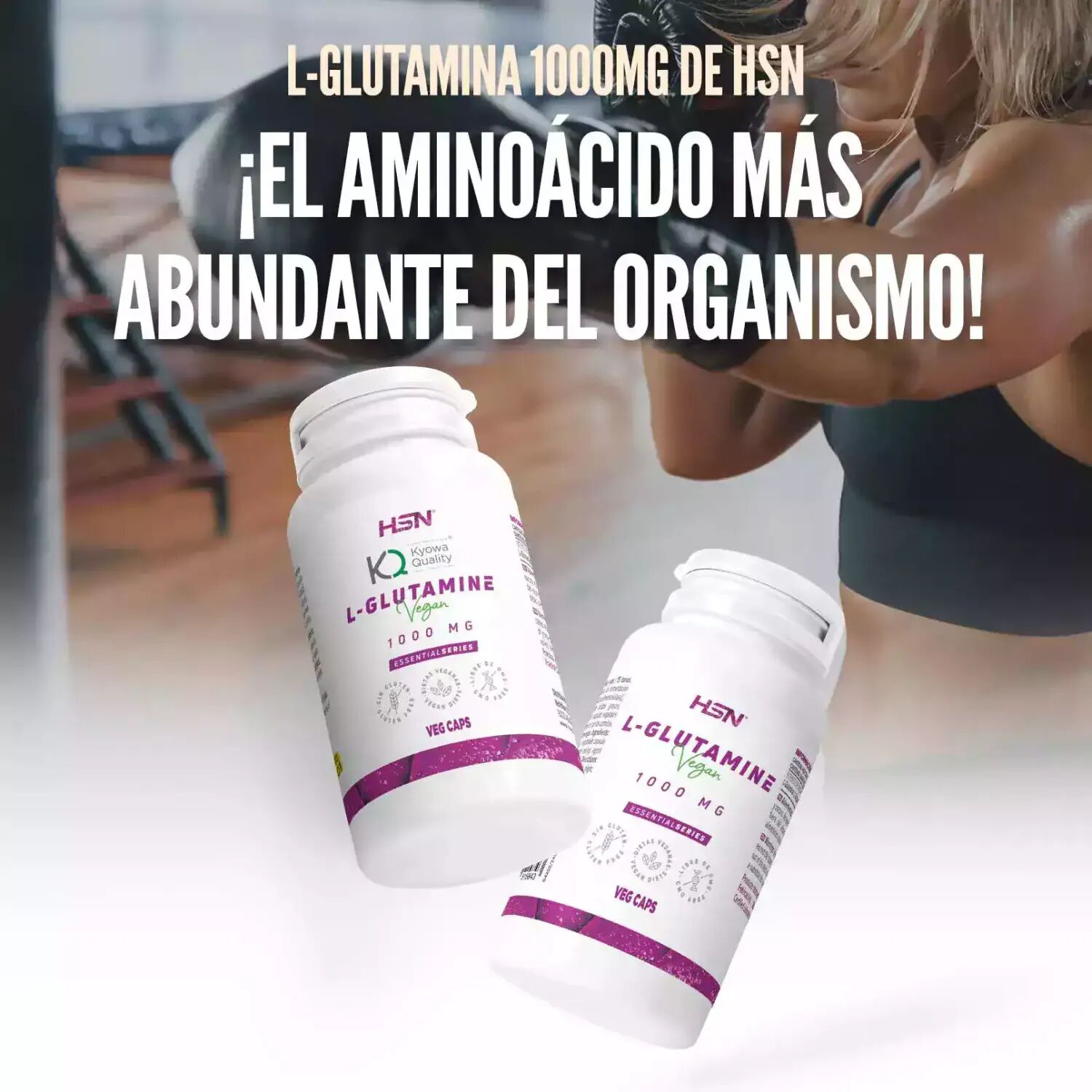 HSN L-glutamina 1000mg - 120 veg caps - Glutamina - Cápsulas Vegetales - 60  Servicios