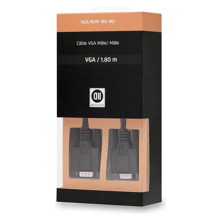 D2 Diffusion C ble VGA m le/m le 1.80 m noir (1.80 m) (D2VGA180MU)