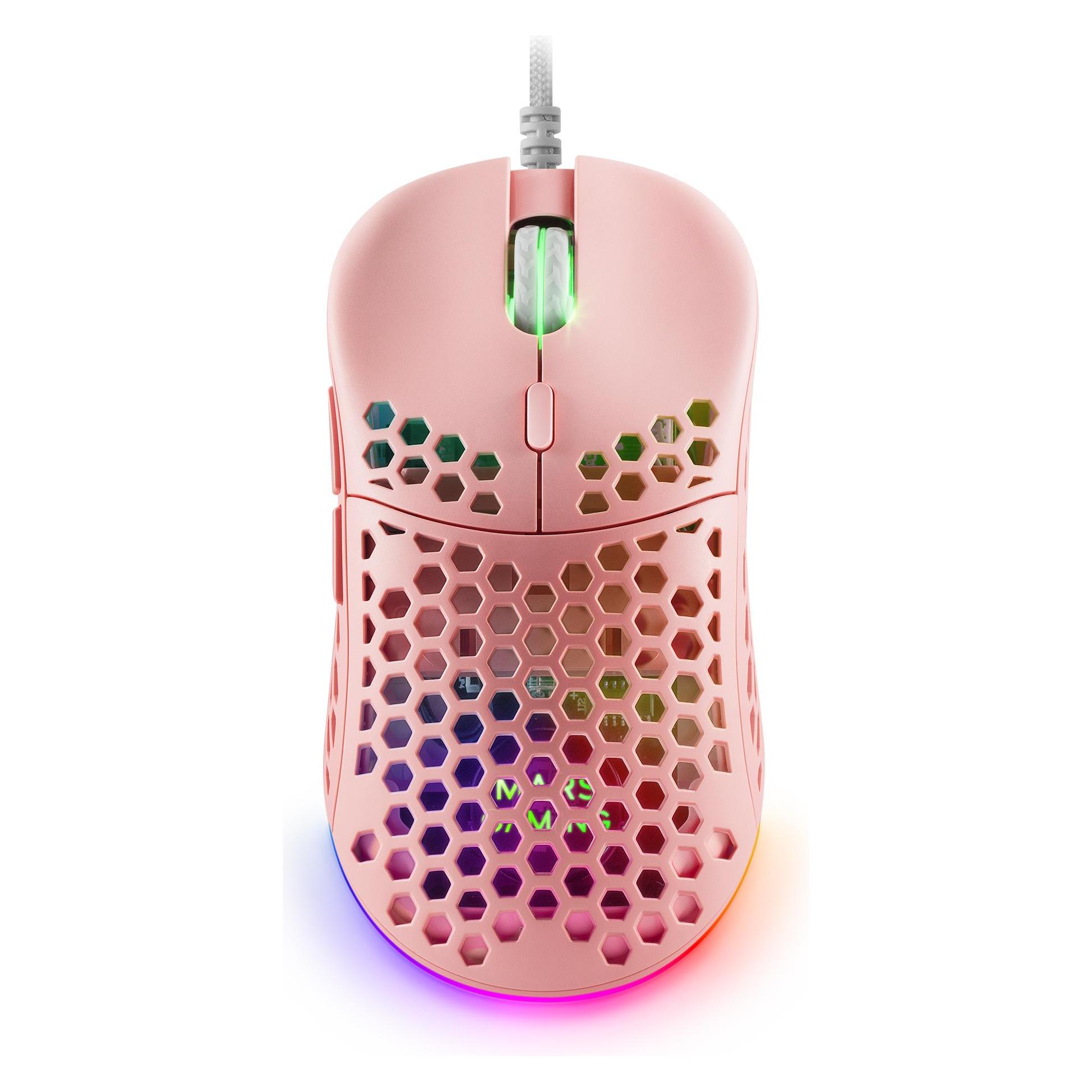 Mars Gaming Souris Filaire Gamer Mm55 RGB (Rose) (Kabelgebunden) (MM55P)