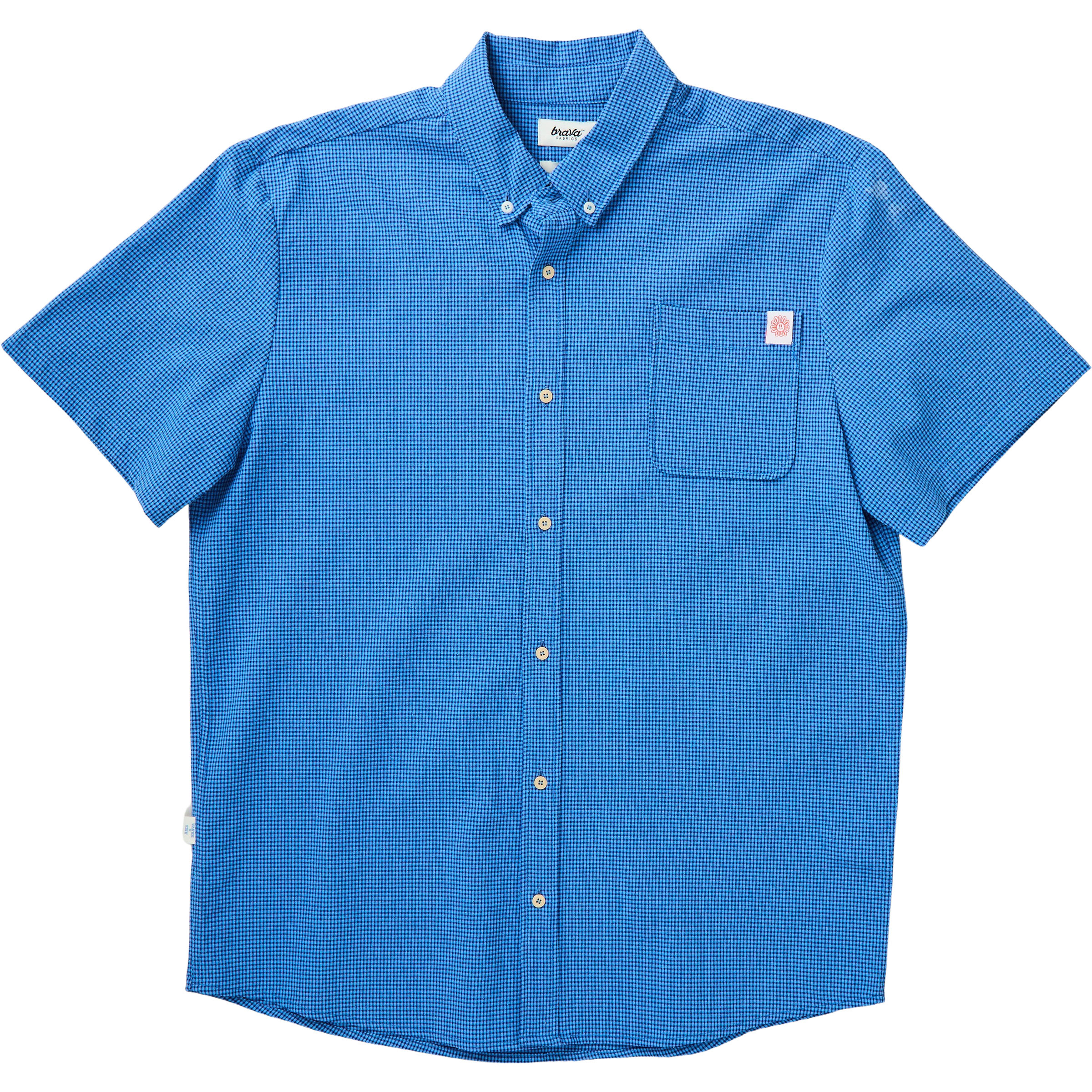 Brava Fabrics Asis Percales Daisy Checks Boxy Herren Hemden blau Größe M Lifestyle Schnell trocknend