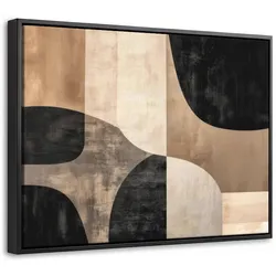 LEINWAND Bilder mit Rahmen - Abstrakt - Flugzeuge - Schwarz - Rund - 40x30