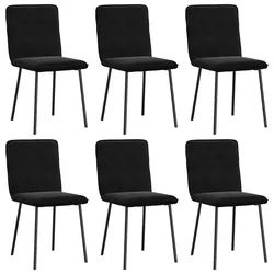 vidaXL Esszimmerstühle 6 Stk. Schwarz Samt